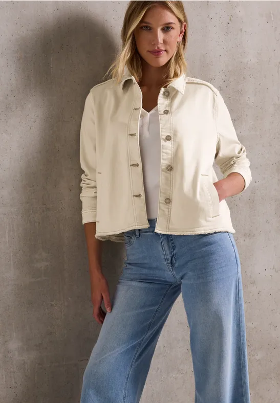 Thumbnail - Street One Studio Frauen Leichte Baumwollmix Jacke in Beige, Gr: 40
