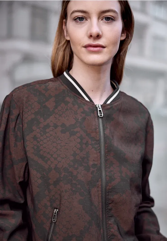 Thumbnail - Blouson mit Animal Print und Zipper