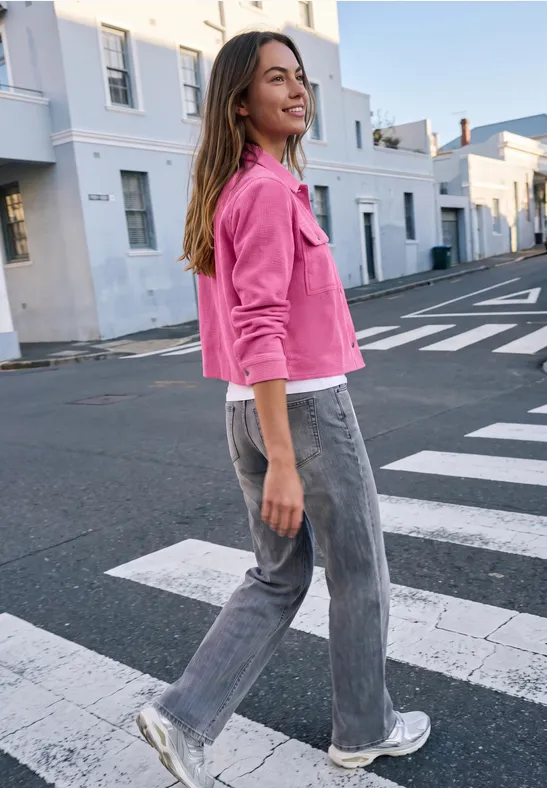 Overshirt in Unifarbe