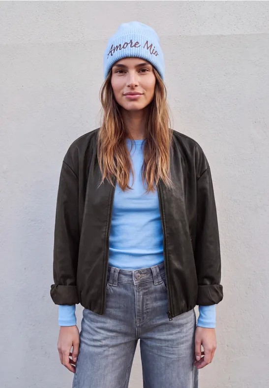 Blouson met leerlook