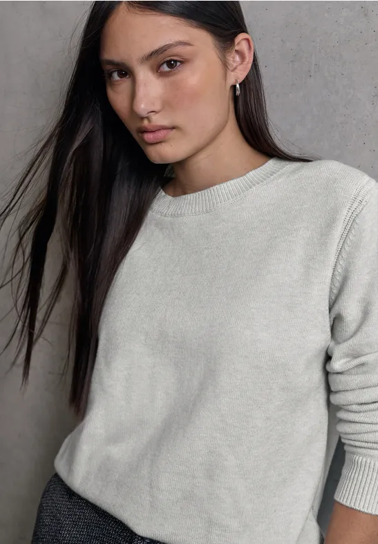 Thumbnail - Street One Studio Frauen Softer Pullover mit Details in Grau, Gr: 40