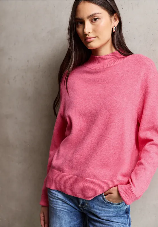 Street One Studio Frauen Turtleneck Pullover in Pink, Gr: 34
