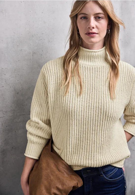 Thumbnail - Street One Studio Frauen Turtleneck Pullover in Beige, Gr: 42