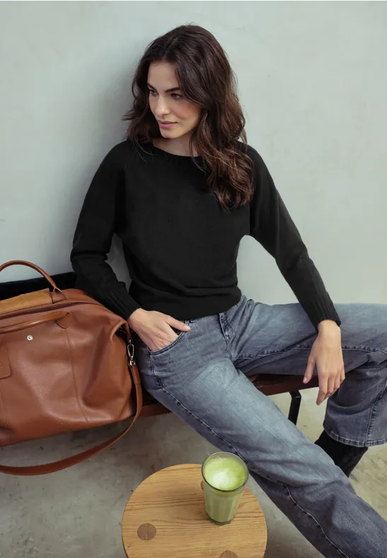 Thumbnail - Street One Studio Frauen Dolman Pullover in Schwarz, Gr: 36