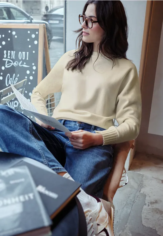 Thumbnail - Street One Studio Frauen Dolman Pullover in Beige, Gr: 36