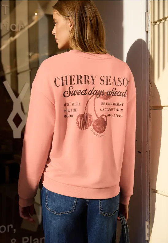 Thumbnail - Street One Studio Frauen Langarm Sweatshirt mit Backprint in Orange, Gr: 44