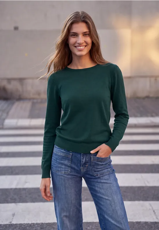 Pullover met plooien bij de mouwen