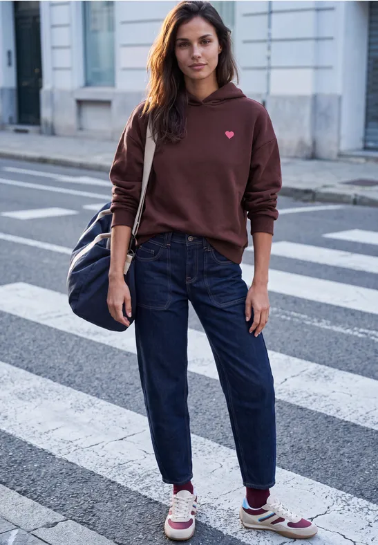 Sweatshirt im Loose Fit mit Printdetails