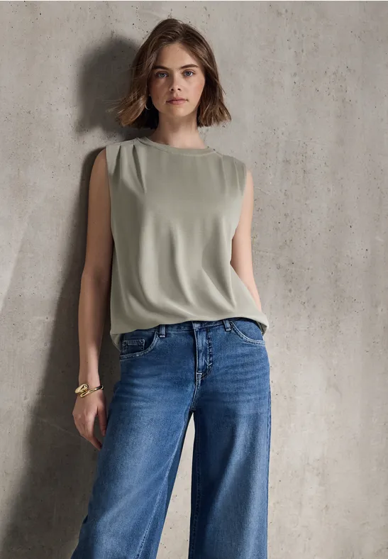 Thumbnail - Street One Studio Frauen Silk-Look Top in Grün, Gr: 38