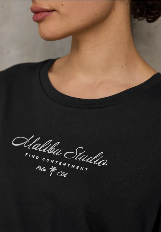 Thumbnail - Street One Studio Frauen Shirt mit Folienwording in Schwarz, Gr: 42