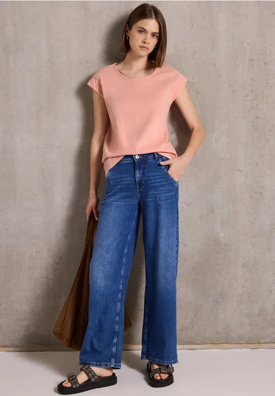 Thumbnail - Street One Studio Frauen Shirt im Washed-Look in Rosa, Gr: 36