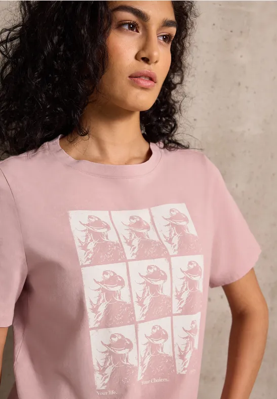 Thumbnail - Street One Studio Frauen Washed-Look Shirt mit Print in Rosa, Gr: 34