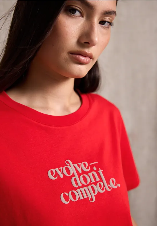 Thumbnail - Street One Studio Frauen Basic T-Shirt mit Print in Rot, Gr: 44