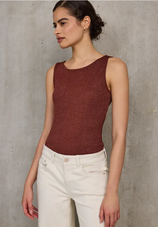 Thumbnail - Street One Studio Frauen Glitzerndes Top in Braun, Gr: 38
