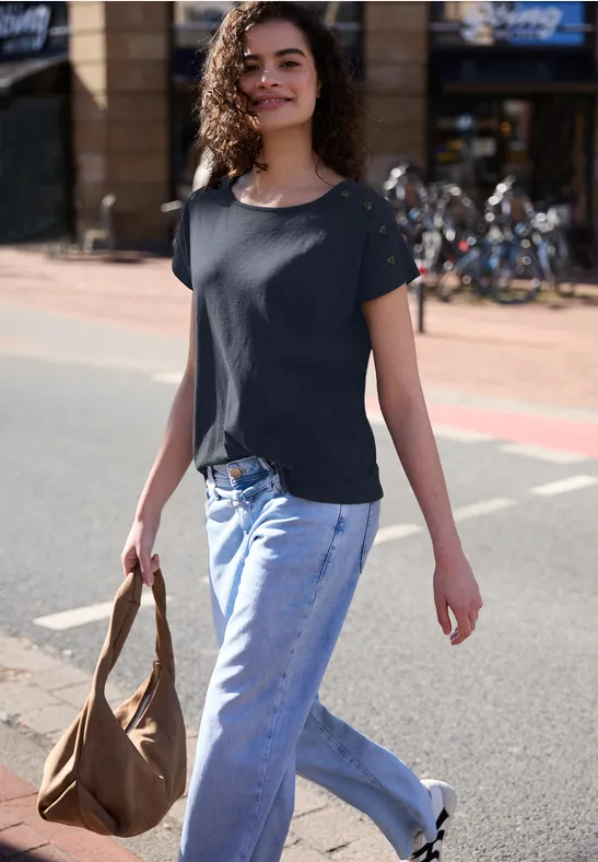 Thumbnail - Street One Dropped Shoulder Shirt mit Knopfdetail