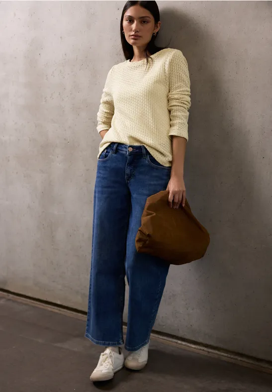 Street One Studio Frauen Strick-Look Shirt in Beige, Gr: 40