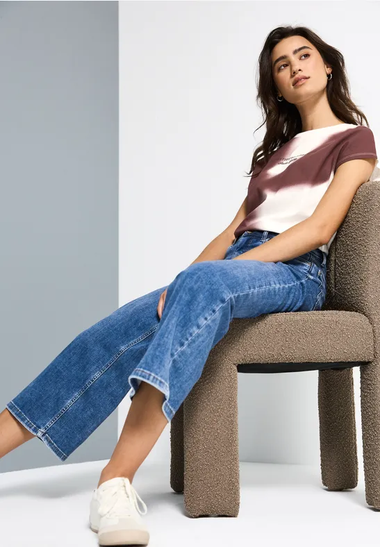 Thumbnail - Street One Studio Frauen Shirt mit Print und Wording in Rot, Gr: 42