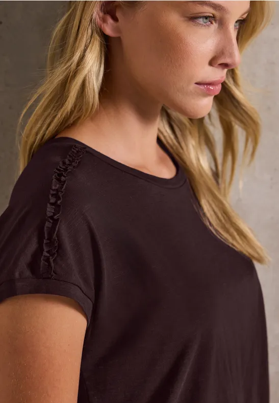 Street One Studio Frauen Shirt mit Schulterdetail in Rot, Gr: 34