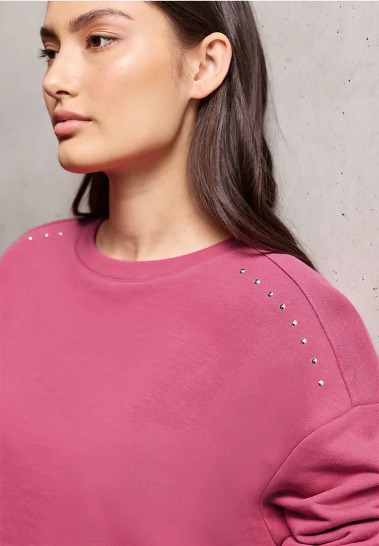 Thumbnail - Street One Studio Frauen Shirt mit Schmucksteinen in Pink, Gr: 46