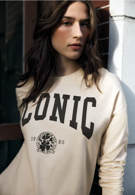 Thumbnail - Street One Studio Frauen Shirt mit Wording in Beige, Gr: 46