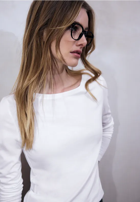 Thumbnail - Street One Studio Frauen Basic Langarmshirt in Weiß, Gr: 46