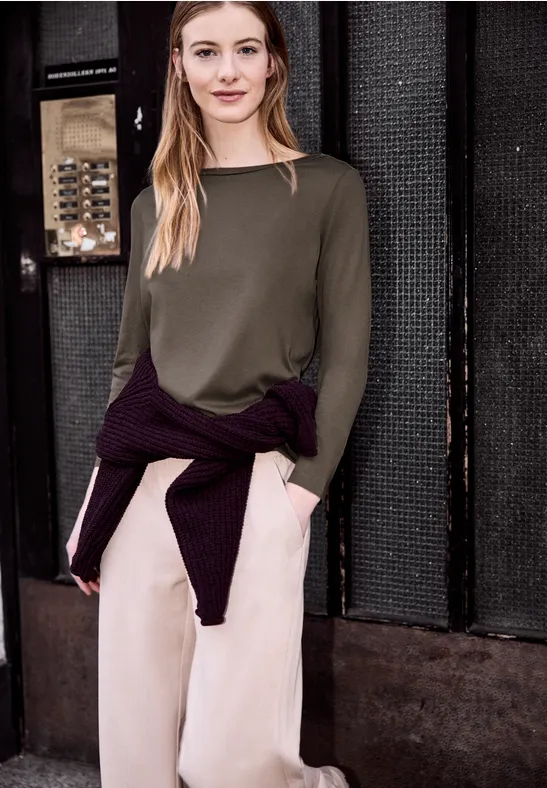 Thumbnail - Street One Studio Frauen Basic Shirt in Braun, Gr: 44