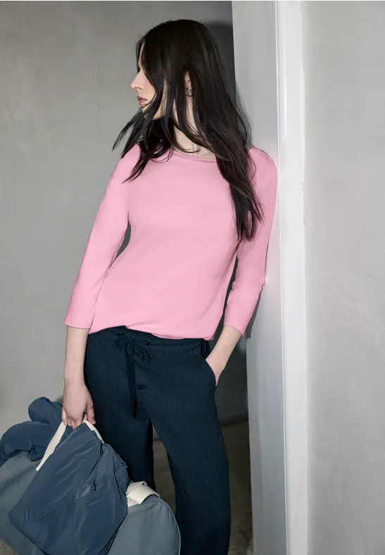 Thumbnail - Street One Studio Frauen Basic Shirt in Rosa, Gr: 40