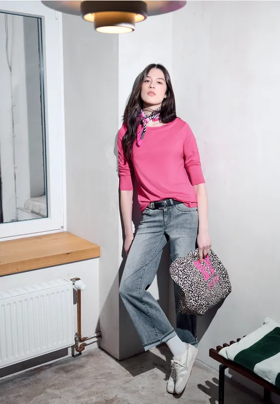 Thumbnail - Street One Studio Frauen Basic Shirt in Pink, Gr: 42