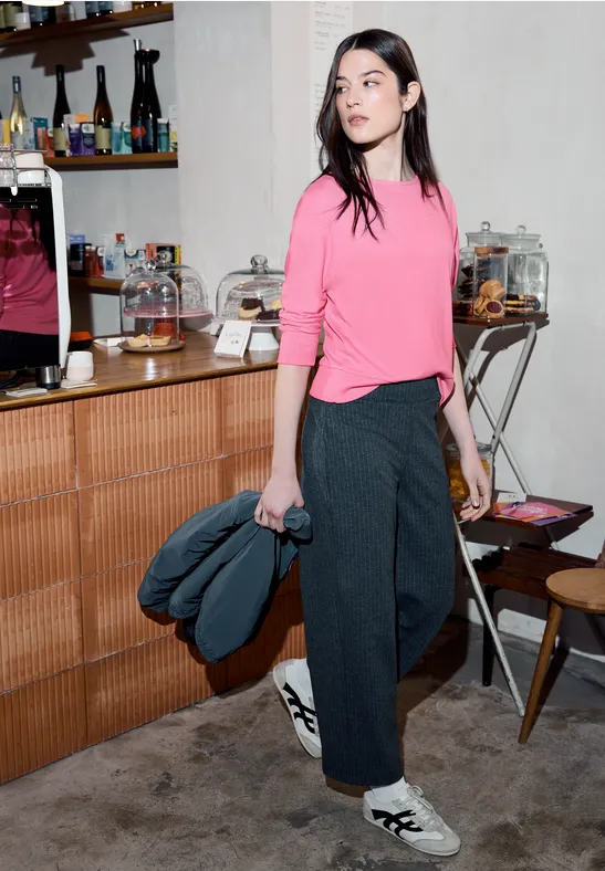 Street One Studio Frauen Melange Shirt in Rosa, Gr: 40