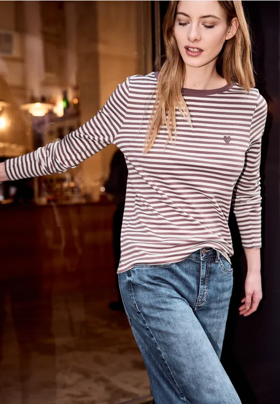 Street One Studio Frauen Shirt mit Embroidery in Rosa, Gr: 44