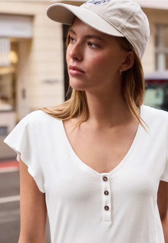 Thumbnail - Street One Shirt mit V-Neck und Volant-Ärmeln