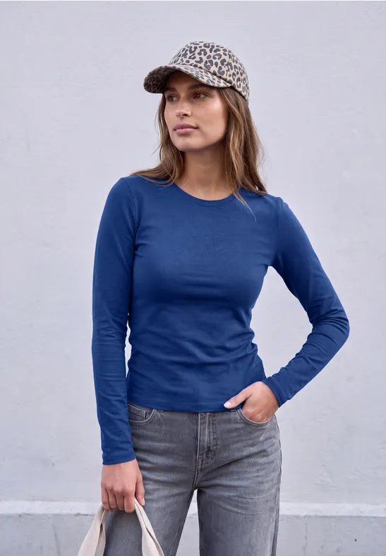 Effen basic Shirt met ronde hals