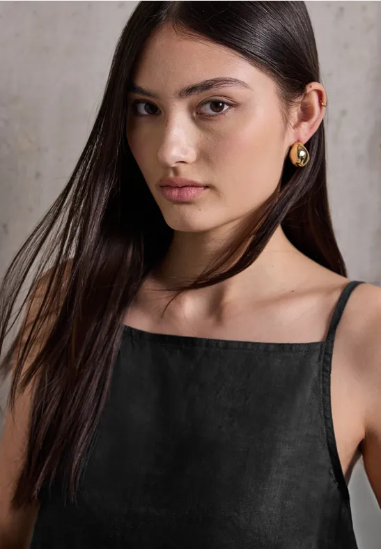 Thumbnail - Street One Studio Frauen Blusentop mit Knopfdetail in Schwarz, Gr: 44