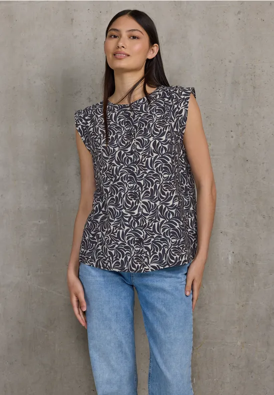 Thumbnail - Street One Studio Frauen Blusentop mit Rüschen in Beige, Gr: 36