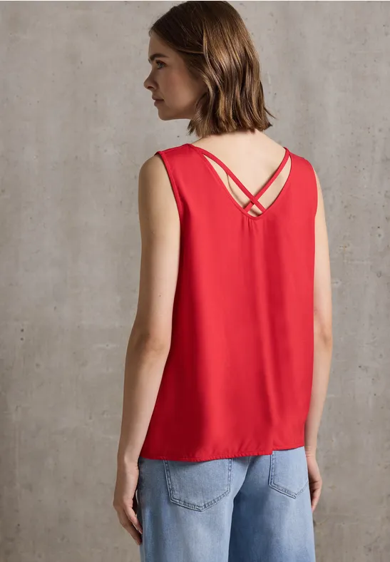 Thumbnail - Street One Studio Frauen Blusentop mit Bänderdetails in Rot, Gr: 34