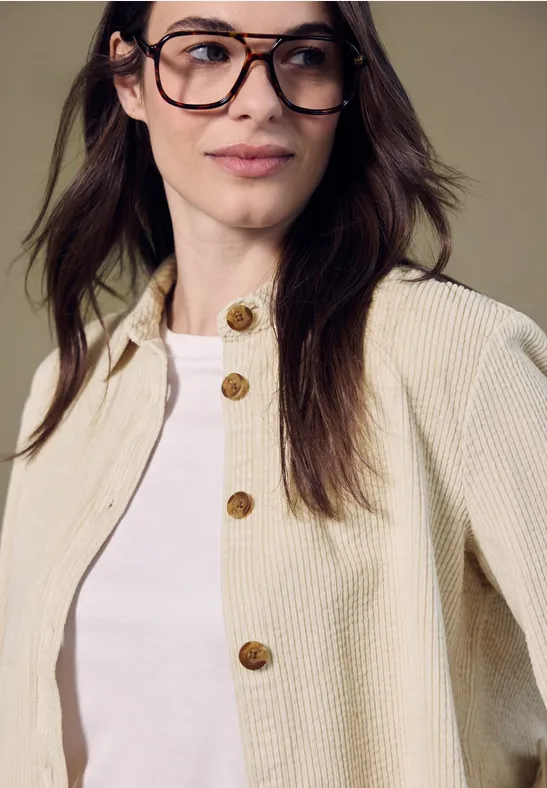 Thumbnail - Street One Studio Frauen Cord-Hemdbluse in Beige, Gr: 44