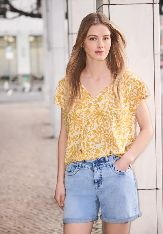 Street One Studio Blouse met hangende schouder en linten