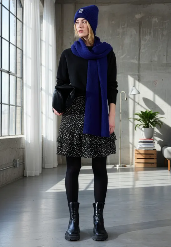 Thumbnail - Street One Studio Frauen Gemusterter Chiffonrock in Schwarz, Gr: 42