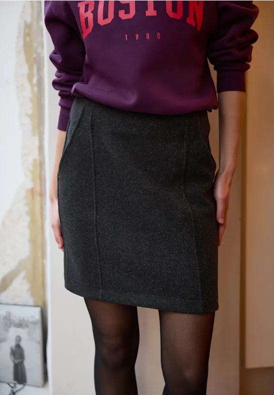 Thumbnail - Street One Studio Frauen Rock in Wolloptik in Grau, Gr: 38