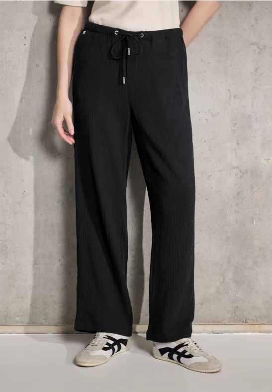 Thumbnail - Musselin Wide Leg Hose