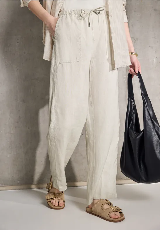 Thumbnail - Straight Leg Leinenhose