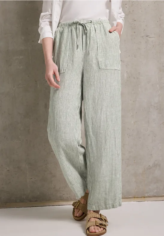 Thumbnail - Straight Leg Leinenhose