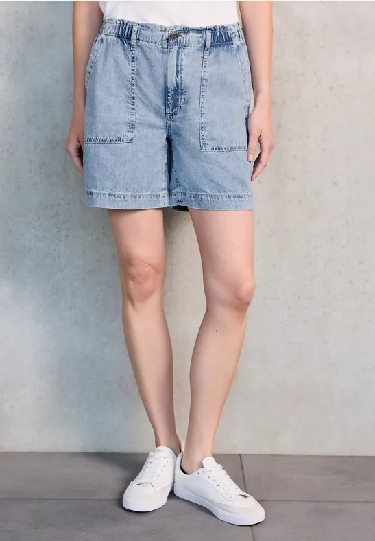 Thumbnail - Street One Studio Frauen Paperbag Jeansshorts in Beige, Gr: 31