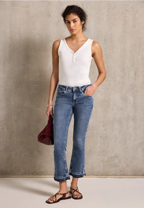 Thumbnail - Street One Studio Frauen Flared Jeans in Blau, Gr: 24