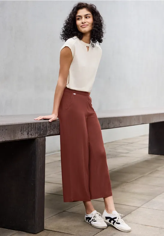 Thumbnail - Street One Studio Frauen 7/8 Jersey Culotte in Braun, Gr: 34