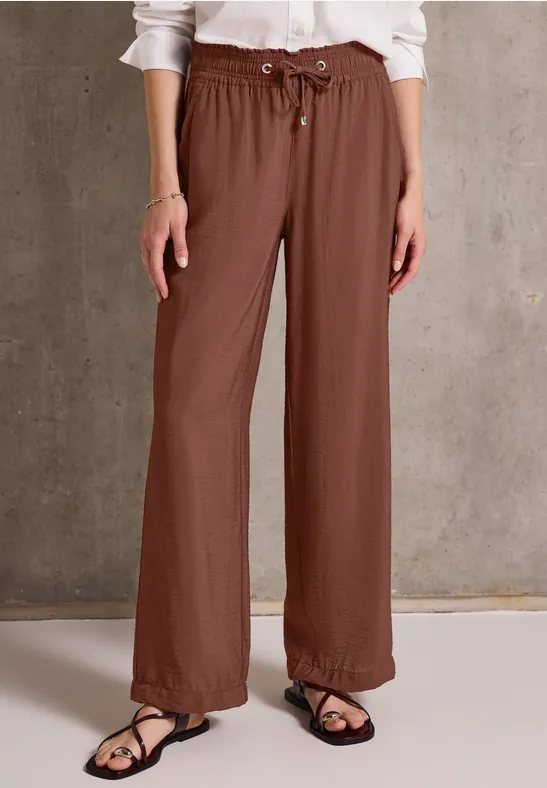 Thumbnail - Street One Studio Frauen Wide Leg Hose in Braun, Gr: 44