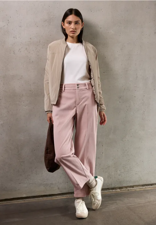 Thumbnail - Street One Studio Frauen Straight Leg Cordhose in Rosa, Gr: 46