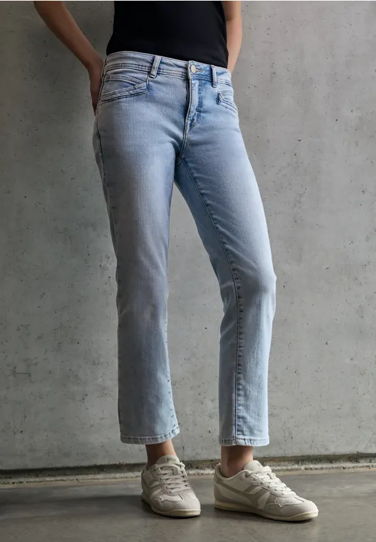 Street One Studio Frauen Straight Leg Jeans in Blau, Gr: 32