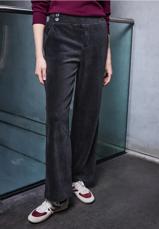 Thumbnail - Street One Studio Frauen Straight Leg Cordhose in Blau, Gr: 40