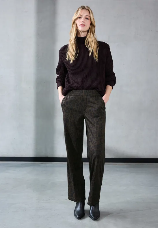 Thumbnail - Street One Studio Frauen Straight Leg Leo Hose in Braun, Gr: 34